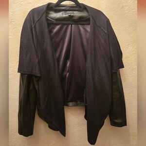 GUESS Los Angeles Faux Leather Draped Jacket | XL